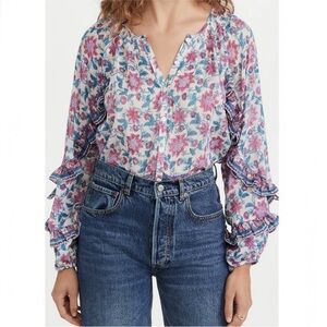 NWT Bell by Alicia Bell Callie Ruffled Blouse